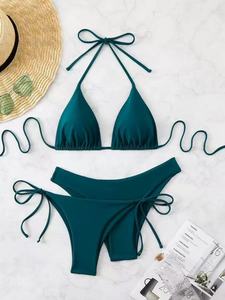 Bikini Estivo 2026 Tinta Unita Set 3 Pezzi - Product Image 3