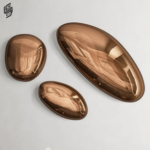 High Quality Mirror Polished Stainless Steel Pebble <strong>Sculpture</strong> Metal Oval Art <strong>Sculpture</strong> for Home Background Lawn Decoration - Product Image 6