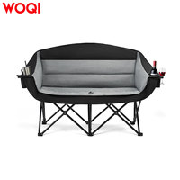 WOQI Übergroßer Doppel-Campingstuhl Extra Breite & Robuste Campcouch mit Doppel-Getränkehalter & Tragetasche für Outdoor, Rasen, Strand