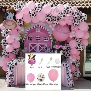 79pcs/set Farm Party Decoration Balloon Garland Arch Kit Cow Animal Birthday Backdrop Latex Air Globos Baby Shower Kids Supplies