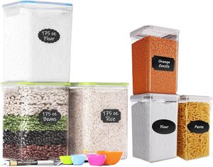 ภาชนะเก็บอาหารซีเรียลทรงสี่เหลี่ยมใส ปลอดสาร BPA เป็นมิตรกับสิ่งแวดล้อม ปิดสนิท ซ้อนกันได้ ขนาด 6-10 ลิตร สำหรับจัดระเบียบครัว - Product Image 6