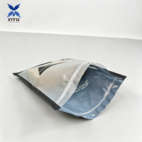 Pochette refermable en aluminium argenté avec fermeture éclair, sac d'emballage refermable, pochette en feuille d'aluminium avec trou de suspension, logo personnalisé pour le stockage d'aliments et de collations