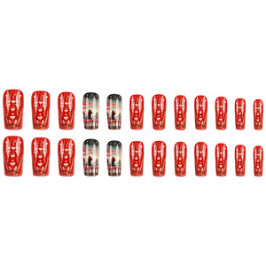 Uñas postizas francesas largas estilo ataúd, puntas de uñas a presión, diseño 3D, manicura de moda, venta al por mayor para salones. - Product Image 6