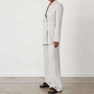 Set di biancheria personalizzata da <span class=keywords><strong>donna</strong></span> 2 pezzi <span class=keywords><strong>pantaloni</strong></span> larghi larghi e Set di <span class=keywords><strong>pantaloni</strong></span> in due pezzi Set di <span class=keywords><strong>pantaloni</strong></span> di <span class=keywords><strong>lino</strong></span> da <span class=keywords><strong>donna</strong></span> - Product Image 3