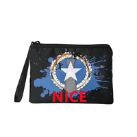Dompet Koin Motif Saipan Custom Print, Lipat, Bahan Polyester, dengan Resleting, untuk Penyimpanan Perjalanan Singkat dan Pertukaran Uang Koin saat Belanja
