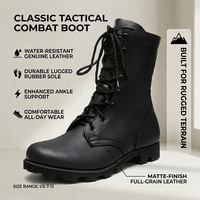 Bottes tactiques d'entraînement en cuir respirantes et durables avec semelle en caoutchouc pour hommes, pour l'extérieur, OEM ODM personnalisées, CE ISO