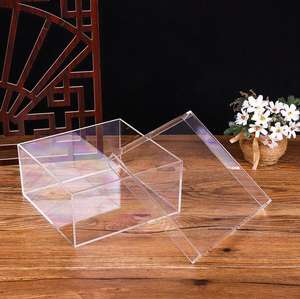 Boîte cadeau de luxe transparente en PS, épaisseur 3 mm, rangement 20x20x12,5 cm, pour événements de mariage, souvenir de demoiselle d'honneur - Product Image 4