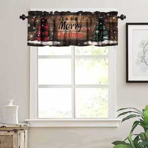 Cortina Corta Decorativa para Ventana con Diseño de Reno Navideño y Pino Negro, Adorno para <span class=keywords><strong>Cocina</strong></span>, Personalizable - Product Image 2