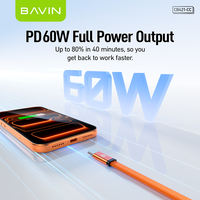 Cable USB C de Carga Rápida de 60W con Trenzado Resistente de 1.2M para Teléfono Móvil Android BAVIN CB421