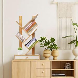 Floor-<b>standing</b> bookshelf, <b>tree</b>-shaped small bookcase for home use, living room, simple design, multi-layer storage for - Product Image 2
