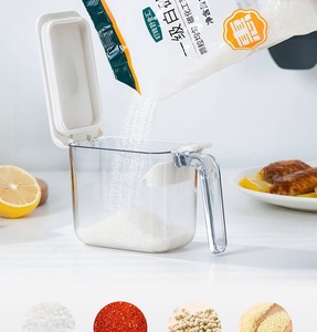 Vente en gros de pot d'assaisonnement transparent étanche à l'humidité boîte à épices de cuisine hermétique avec cuillère et couvercle - Product Image 6