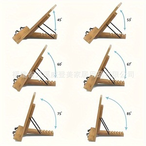 Estante de lectura de madera, estantería para libros, tableta, portátil, teléfono móvil, estante multifuncional de bambú para lectura y plegado de libros - Product Image 3