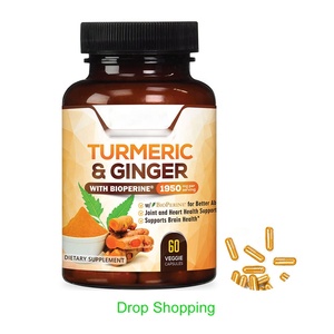 อาหารเสริมบำรุงสมองแบบดรอปชิป ขมิ้นชันออร์แกนิก ขิง คัลคูมินอยด์ ไบโอเพอรีน พริกไทยดำ แคปซูลขมิ้นชันและขิง - Product Image 1