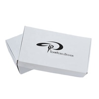Boîte d'expédition en carton ondulé blanc uni, pliable, emballage plat