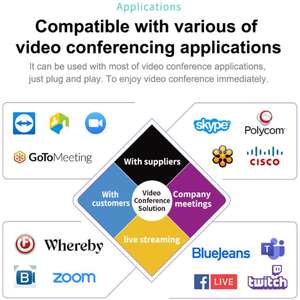 Webcam USB 1080p avec microphone, mini caméra <span class=keywords><strong>Web</strong></span> portable Plug and Play pour réunion en ligne, enseignement, ordinateur portable et ordinateur de bureau - Product Image 6