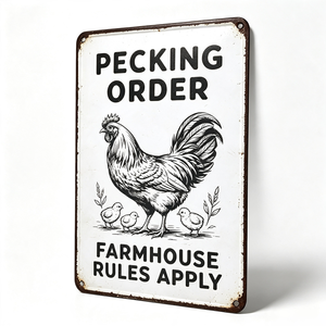 Pancarte en métal rétro « Rooster Chicken » – Décoration <span class=keywords><strong>murale</strong></span> « Cluck Around and Find Out » pour ferme, poulailler et maison - Product Image 1
