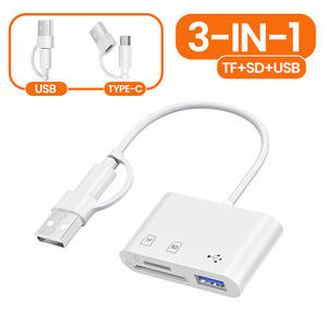 Lector <span class=keywords><strong>de</strong></span> Tarjetas SD y TF USB C Portátil, Adaptador Hub OTG 3 en 1 para <span class=keywords><strong>Google</strong></span> Pixel, Huawei, Xiaomi, Transferencia <span class=keywords><strong>de</strong></span> Datos para Teléfono y Tablet - Product Image 2