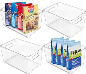 Kitchen Refrigerator Cleaning Supplies Clear Plastic Pantry Organization And Storage Bins