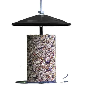 Bocheng Customized Metal Cylinder Seed Feeder Wild Bird Feeder Wild Hanging Bird Feeder For outdoor Black