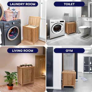 Bamboo Cloth Hanger Rack <strong>Laundry</strong> Storage Basket Display Portable Bamboo Cloth Hanger Rack <strong>Laundry</strong> and Bamboo <strong>Wooden</strong> <strong>Laundry</strong> <strong>Box</strong> - Product Image 6