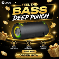 Venta Directa al por Mayor, Altavoz Inalámbrico RGB de 16W y 1800mAh, Resistente al Agua 5.4, para Fiestas al Aire Libre y Uso con Computadora