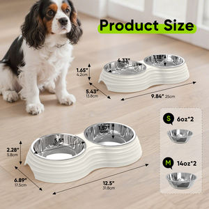 Juego de Platos Dobles para Comida y Agua para Perros y Gatos, de Melamina, Duraderos, Antideslizantes, Portátiles para Viajes al Aire Libre, Ecológicos, Fáciles de Limpiar - Product Image 6