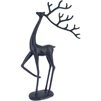 Sculptures de cerfs de Noël abstraites en fonte, figurines de rennes en métal noir pour la décoration intérieure, accents décoratifs de table pour les fêtes