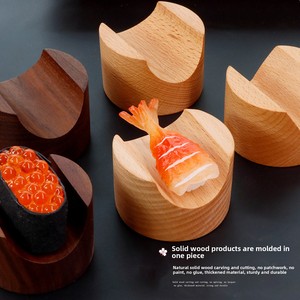 Soporte de Madera Sólida en Forma de U, Estilo Japonés, para <span class=keywords><strong>Sushi</strong></span>, Tacos y Rollos, Ideal para Exhibición en Restaurantes y Buffets (Venta al Por Mayor) - Product Image 3