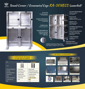 กรงสุนัขกรงสัตวแพทย์กรงสัตว์เลี้ยงทำจากสเตนเลสสำหรับแมวกรงสัตวแพทย์ผนังทึบคอกสุนัขสำหรับคลินิกและสัตวแพทย์ - Product Image 6