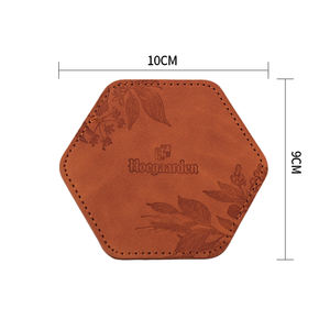 Подставки из искусственной кожи с восьмиугольным логотипом, 9*9*0,3 см - Product Image 6