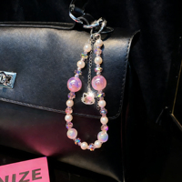 Porte-clés de luxe Bling Bling en forme de chat, perles et cristaux, pendentif mignon pour sac, breloque de téléphone portable, décoration pour clés de voiture