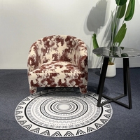 Fauteuil pivotant vintage en tissu imprimé avec roulettes, pour salon, chambre à coucher, fauteuil de détente individuel, mobilier de maison