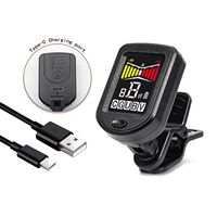 Vente en gros d'accordeur de guitare rechargeable à clipser chromatique pour violon ukulélé accessoires d'instruments de basse