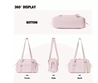Tas Gym Mini 2-in-1 Kasual Berlapis Quilted Custom, Set Dompet Koin, Kapasitas Besar, Lipat, Untuk Olahraga, Tari, Yoga, Tote Duffel