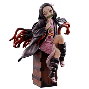 2023 iblis Slayer: Kimetsu hiçbir Yaiba şekil Kamado Nezuko /Agatsuma Zenitsu 1/8 ölçekli Anime Chibi şekil Action Figure