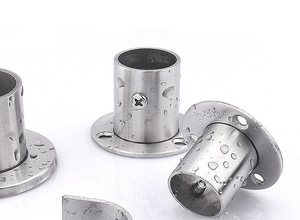 Supporto per Tubo <span class=keywords><strong>Armadio</strong></span> in Acciaio Inossidabile Satinato, Staffa di Fissaggio per Asta Appendiabiti, Supporto Terminale a Flangia - Product Image 4