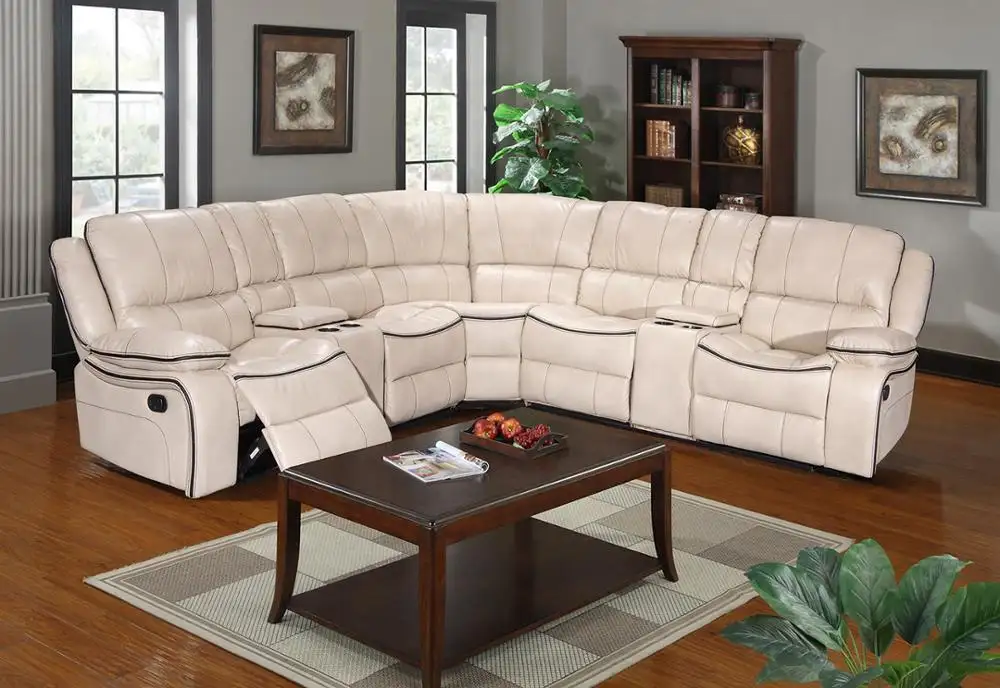 Frank Furniture 7 Seater Luxury Air Leather Leisure Recliner House Furniture Sofa Set Living Room Modern