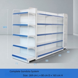 Estanterí<span class=keywords><strong>a</strong></span> Metálica de Góndola para Montaje en Pared, para Supermercados y Tiendas de Abarrotes, Exhibidor de Equipos - Product Image 4