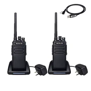 2 Pack Retevis RT81 DMR IP67 Tahan Air 10 W Walkie Talkie UHF 32CH Enkripsi Digital/Analog FM Dua Arah radio + Kabel Pemrograman