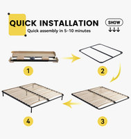 Cadre de lit pliable en métal de style moderne, simple, pour lit queen ou king-size, pour la maison, la chambre à coucher ou les meubles d'hôtel