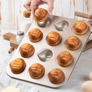 Fabake Madeleine Mold 12 Cavity Non Stick Baking Pan For Cake Baking Oven Safe - Product Image 1