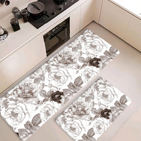 Tapis de cuisine antidérapant en mousse PVC personnalisé de haute qualité, motif floral, style moderne et minimaliste, forte résilience, vente en gros