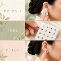 Graines auriculaires magnétiques en or 24K pour points d'acupuncture, marque privée, colorées, OEM