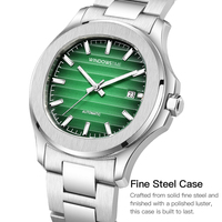 Nuevo Reloj Automático Miyota de Acero Inoxidable para Hombre, Cristal de Zafiro, Esfera con Indicadores, Logotipo de Marca de Lujo, Alta Calidad