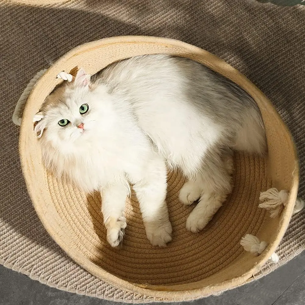 Vật Nuôi Mềm Giỏ Mèo Con Chó Vật Nuôi Giường Mèo Nhà Giường Sofa Giường Vật Nuôi Bông Sợi Dây Thừng Bảo Vệ Môi Trường Giỏ
