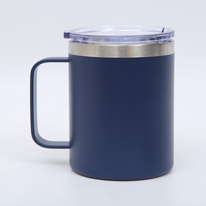 Mug isotherme promotionnel en acier inoxydable de 12 oz, avec poignée, écologique, isolation sous vide, paille rabattable, anti-fuite, sans BPA - Product Image 6