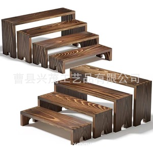 Estante de exhibición de madera para escritorio, 4 niveles, organizador escalonado para cosméticos, perfumes y maquillaje - Product Image 5