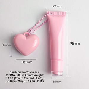 Bálsamo Labial Personalizado al por Mayor con Etiqueta Privada, Llavero con Logotipo Personalizado, Iluminador de Corazón de Lujo, Mini Paleta de Rubor Vegano en Crema - Product Image 6