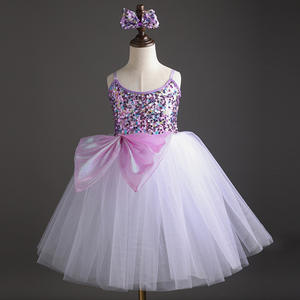Jupe de ballet à paillettes pour filles, costume de performance Petit Cygne, robe tutu de danse, costume de scène - Product Image 4