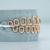 Personnalisé Glacé Hip Hop Bling VVS Moissanite Grillz 8 sur 8 Open Face Grillz Creux 925 Sterling Silver Moissanite Grillz